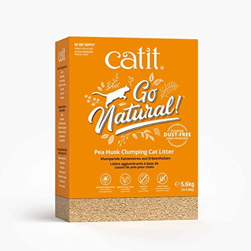 Catit Go Natural Pea Husk Clumping Cat Litter, Vanilla, 14 L