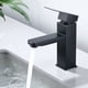 thumbnail image 1 of Grifo de baño negro mate, mezclador de lavabo cuadrado de acero inoxidable, agua fría y caliente, larga vida útil, libre de metales pesados nocivos para el área del tocador de su baño, 1 of 5