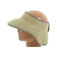 thumbnail image 2 of San Diego Hat Company Women's Large Ultrabraid Large Brim Roll-up Sun Visor, One Size - Grey Yellow Stripes, 2 of 2