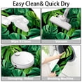 thumbnail image 3 of Green Tropical Leaves 16x24 Flannel Bath Mat for Bathroom, Anti-Slip Backing Soft Bathroom Rug, Washable Water Absorbent Mat, 3 of 9