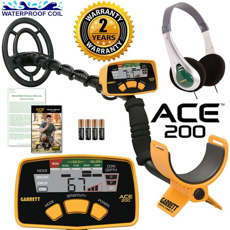 Garrett ACE 200 Metal Detector with Waterproof Search Coil and