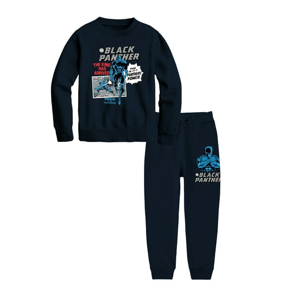 Black Panther Boys Classic Comic Graphic Hoodie & Jogger Outfit Set, 2-Piece, Sizes XS-XL