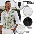 thumbnail image 7 of Uorisanigo Christmas Green Print Men's Vests Casual with Pockets Mens Vests Casual Dress Sleeveless Slim Fit Dress Waistcoats Fashion for Men Size S, 7 of 7