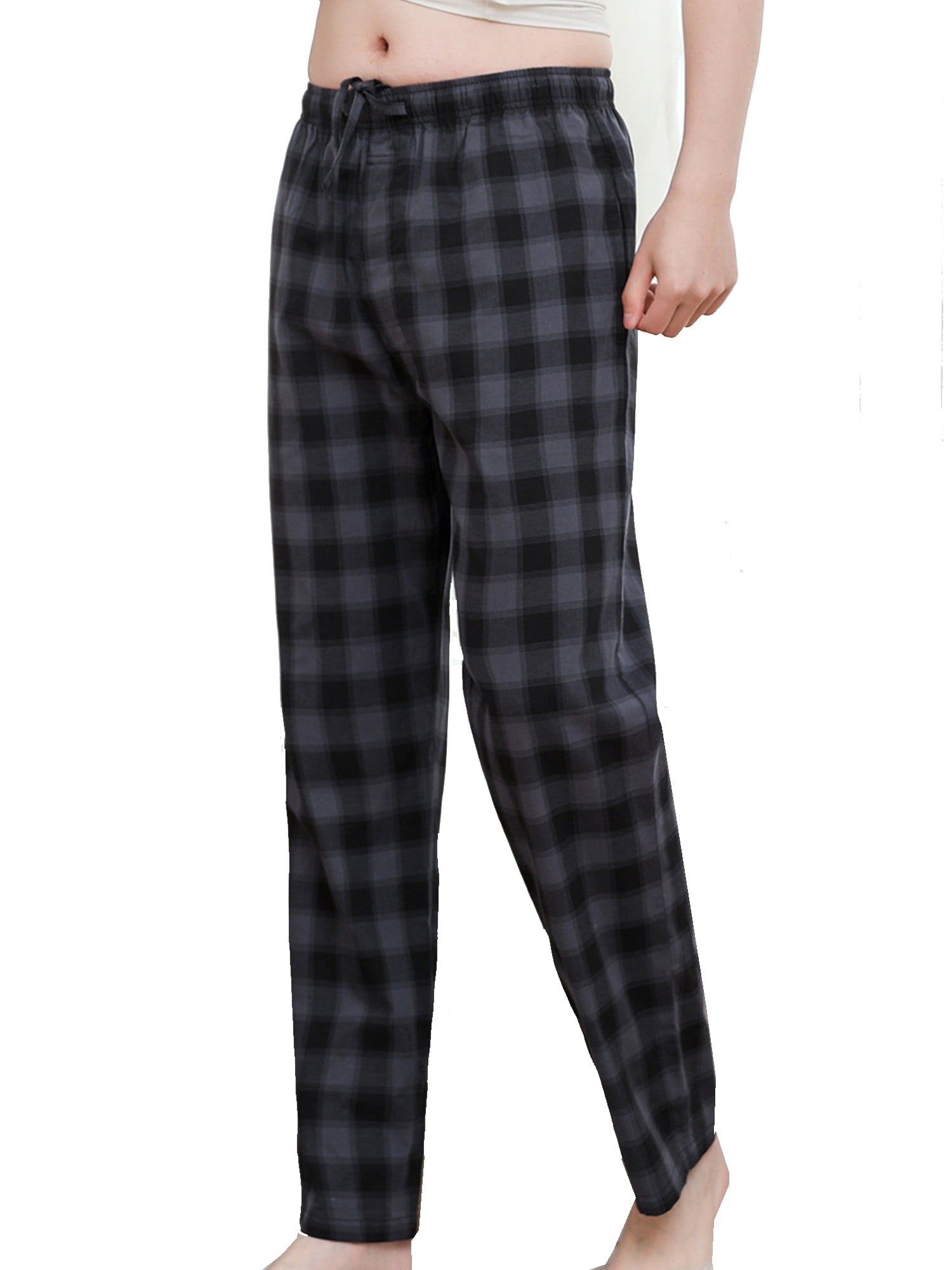 Mens Checked Woven Lounge Pants Pyjama Bottoms Pj's Pyjamas Sleepwear Cotton Mix 