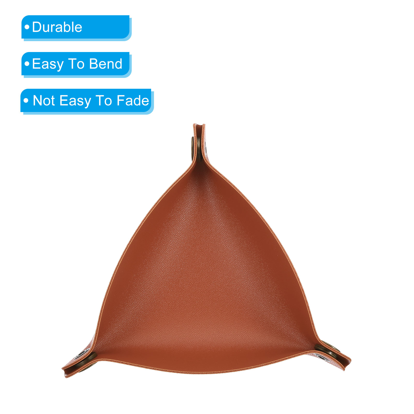 Unique Bargains Catchall Foldable Leather Valet Tray Brown Green Yellow