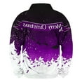 thumbnail image 3 of KeShDi Christmas Crewneck Sweatshirt Men Casual Fashion Stand Collar Print Zipper Pullover Long Sleeve Sweatshirt Purple4X, 3 of 3