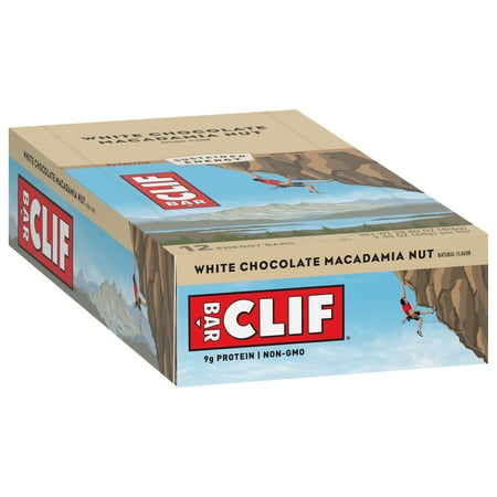 CLIF BAR - White Chocolate Macadamia Nut Flavor - Made with Organic Oats - 9g Protein - Non-GMO - Plant Based - Energy Bars - 2.4 oz. (12 Count)