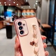 thumbnail image 4 of Compatible with Samsung Galaxy A14 5G Phone Case Women Luxury Plating Cute Love Heart Case with Heart Chain Bracelet Strap Soft Case for Galaxy A14 6.6 inch (Pink), 4 of 11