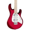 Ernie Ball Music Man Silhouette Non-Tremolo Electric Guitar Candy Red Maple Fretboard