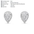 thumbnail image 4 of Blue Apple Jewelry Co. Solid 10K White Gold 9mm Teardrop Pear Shaped Round Diamond Stud Earrings, 4 of 7