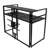 ProX XF-MESA MEDIA MK2 DJ Facade Table Station withTV Mount, Black and White