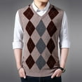 2022 autumn middleaged men‘s Vneck wool vest knitted jacquard vest