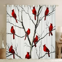 Castle Fairy Teens Cardinal Bird Blackout Curtains Set of 2 (52x84 Each),Merry Christmas Window Curtains,Festival Xmas Curtains and Drapes,Ultra Soft Home Decor