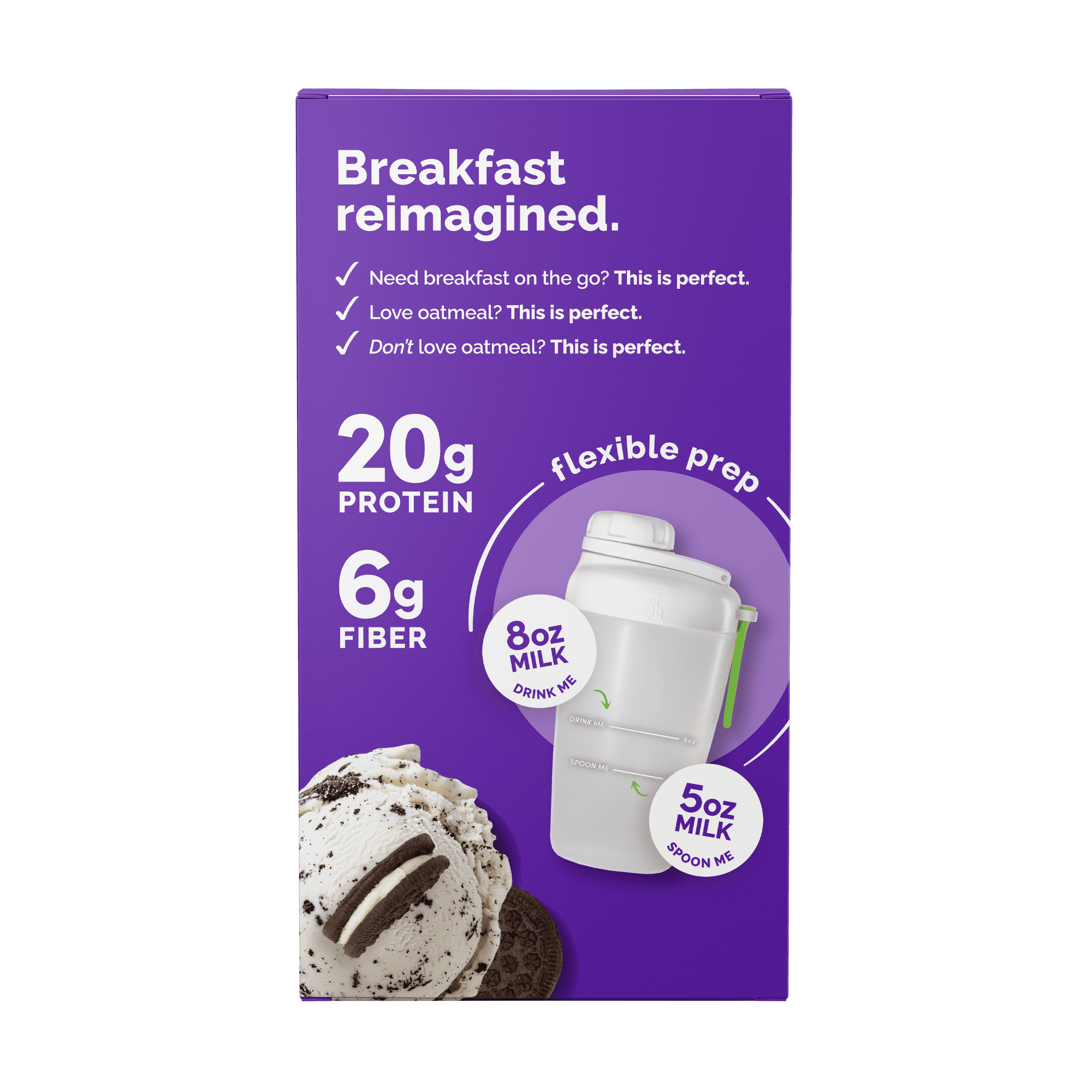 Oats Overnight High Protein Starter Kit - Cookies & Cream with Shaker Bottle