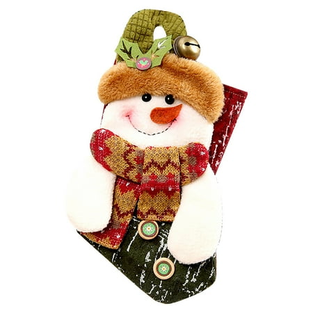 

ZTTD Christmas Decoration Supplies Christmas Socks Christmas With Bell Pendant Snowman Old Man Socks Candy Bag A