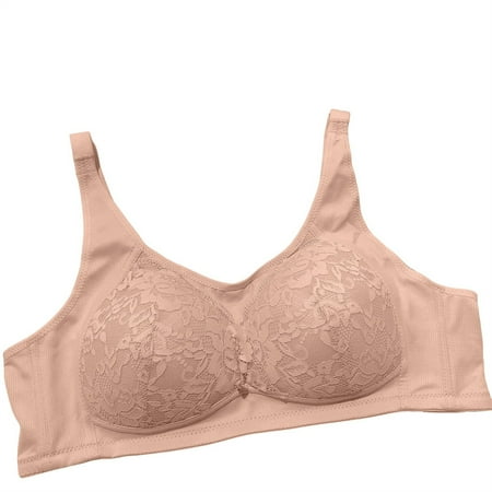 Chuancc Womens Underwear Woman Bra Gathered Shockproof Tube Top Wide Shoulder Strap Vest Back Underwear Womens Wireless Bra Bra for Women Clearance Khaki E
