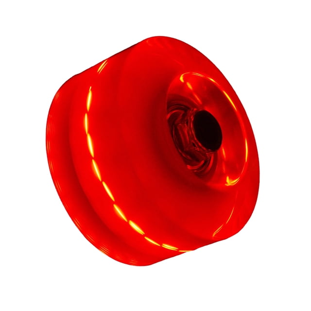 Yuarrent Light Up Quad Roller Good Grip LED Ruedas de patín redondas impermeables Reducción de la fricción Rueda de doble Chica de alta patinar Rojo