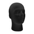 thumbnail image 2 of Ettsollp Black Foam Wig Head Tall Male Mannequin Hairpieces Display Holder Hats Sunglasses Headphone Headwear Stand Cosmetics Model Head Prop, 2 of 8