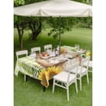 thumbnail image 4 of Outdoor Tablecloth with Umbrella Hole for Patio/Picnic/Party/Camping, Groundhog Day Waterproof Table Cloth Rectangle Table Cover Washable, Yellow Plaid Sunflower Spring Floral (54"x 80"), 4 of 8