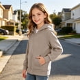thumbnail image 2 of Girls Hoodie Jacket Sweatshirt Boys Zip up Long Sleeve Casual Crop Sweatshirts with Pockets Kids Fall Solid Fashion Jackets, 2 of 9