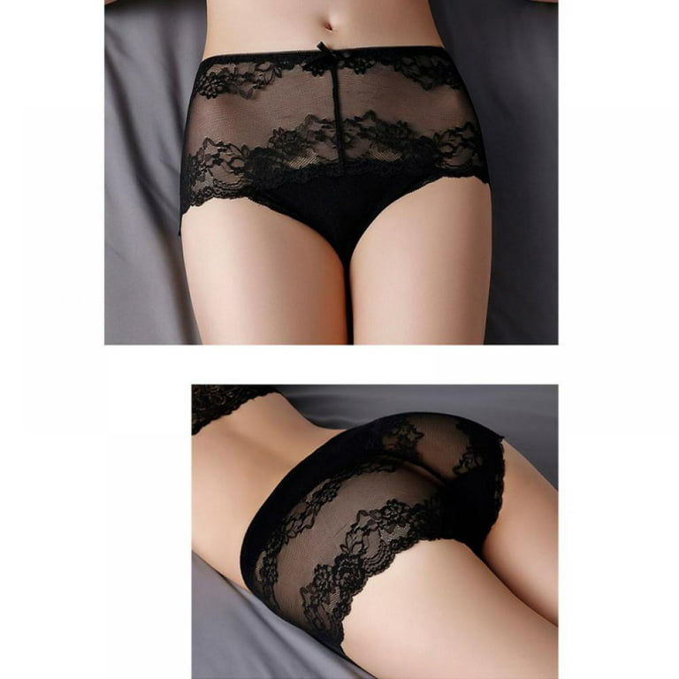 LAST CLANCE SALE! Womens Sexy Underwear Lace Panties High Waisted Plus Size  Ladies Brief for Women, Red, XL
