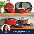Rachael Ray 15Piece Classic Brights Nonstick Pots and Pans/Cookware Set, Red Gradient