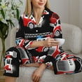 thumbnail image 6 of Fotbe Fire and Rescue Truck Pattern Long Sleeve Pajama Set for Women,Sleepwear Set,2-piece Loungewear Set,Soft PJs Comfy Nightwear with Pockets -X-Large, 6 of 7