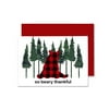 Lumberjack Thank You Cards and Envelopes (25 Pack) (25 Count) Red and Black All Occasions Notecards – Bear Baby Shower Folded Stationery Set Plaid – Paper Clever Party