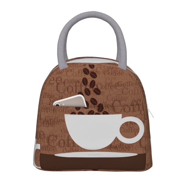 Disketp Coffee Cafe Cup Bolsa Térmica para Almuerzo, Lonchera con Abertura Amplia y Gran Capacidad, Organizador Reutilizable para Mujeres, Hombres y Adultos