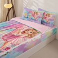 thumbnail image 3 of jejeloiu Magical Cute Girls Zipper Twin Comforter Sets with Fitted Sheet and 2 Pillowcases For Kids,Girls Personalized Initial A Zipper Bedding Set,Pink Reversible,4 Pieces, 3 of 7