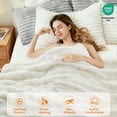 thumbnail image 2 of Ultra Soft Heated Blanket King Size - Soft Faux Fur Comforter, 6 Heat Levels, Wireless Controller, Fast Heating, 10H Auto-Off, Washable, Ideal Winter Bedding - Cream, 104x90 Inches, 2 of 8