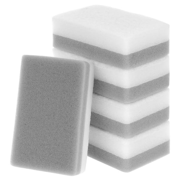 REGALWOVEN Sponges Household Kitchen 5 Pcs, Non-Scratch Scrub Dish Sponges, Dual Sided Cleaning Sponge for Bathroom White 4.3"x2.8"x1.4"