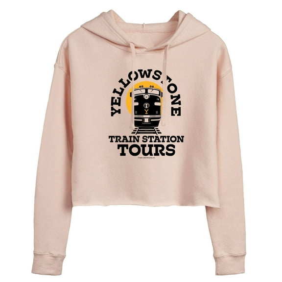 Yellowstone - Train Station Tours - Juniors Cropped Pullover Hoodie