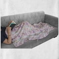 thumbnail image 5 of Floral Soft Flannel Fleece Blanket, Dreamy Blooming Japanese Cherry Sakura on Branches on a Colorful Gradient Background, Cozy Plush for Indoor and Outdoor Use, 50" x 60", Multicolor, by Ambesonne, 5 of 5