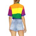 thumbnail image 2 of HAPPY BAY Women's Casual Beach Summer Hawaiian Blouse Shirt Dressy Blouses Short Sleeve Button up Dress Tops Tee Shirts T Shirts for Women XXL Pride Flag, Multicoloured, 2 of 6