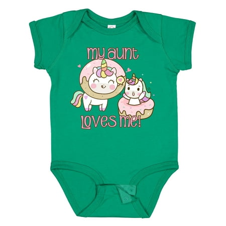 

Inktastic My Aunt Loves Me Unicorn Gift Baby Boy or Baby Girl Bodysuit