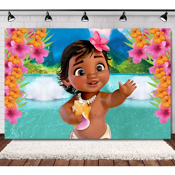 Ocean Princess Birthday Background, 60×40 Inch Ocean Princess Children's Party Decoration Background Cloth, Suitable for Ocean Princess Children's Birthday Party