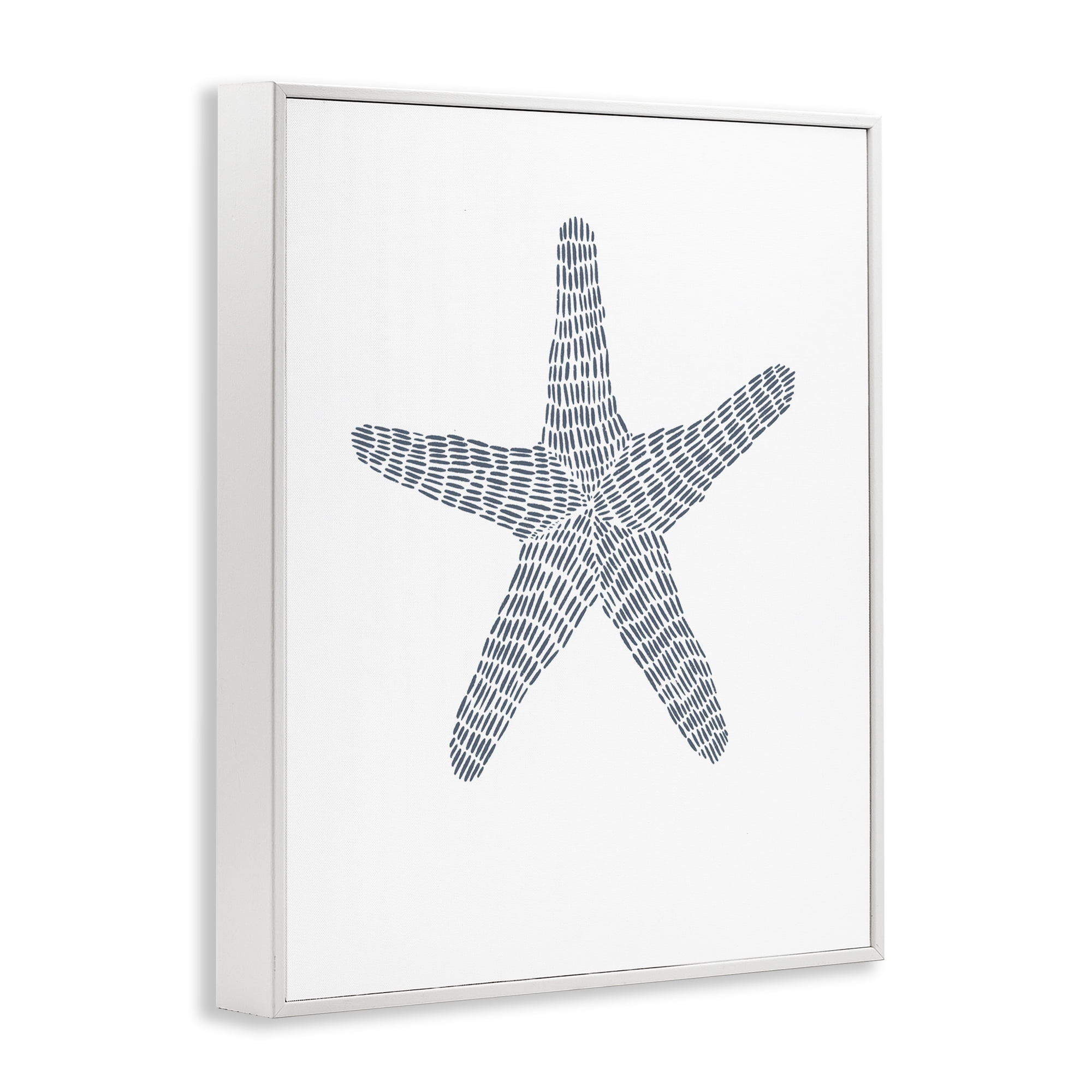 Stupell Industries Minimal Starfish on White Coastal Painting White Framed Art Print Wall Art, 11 x 14