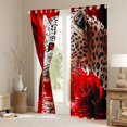 thumbnail image 3 of Castle Fairy Female Men Women Animal Cheetah Black Out Curtains,Floral Rose Leopard Curtains Pack of 2 (42x63 Each),Jungle Wildlife Bedroom Curtains,Breathable Home Decor, 3 of 6