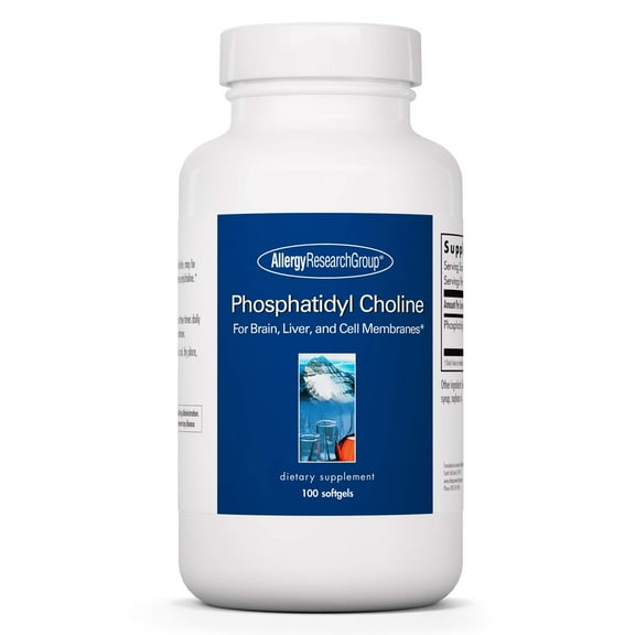 Allergy Research Group Phosphatidyl Choline Supplement - Lecithin Capsules, Digestive Enzymes for Liver, Fat Digestion Support, Choline Supplements for Fatty Liver, 1540mg Softgels - 100 Count