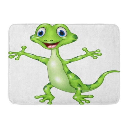 YUSDECOR Happy Gecko Cartoon Funny Green Lizard Posing White Standing  Adorable Rug Doormat Bath Mat  inch | Walmart Canada