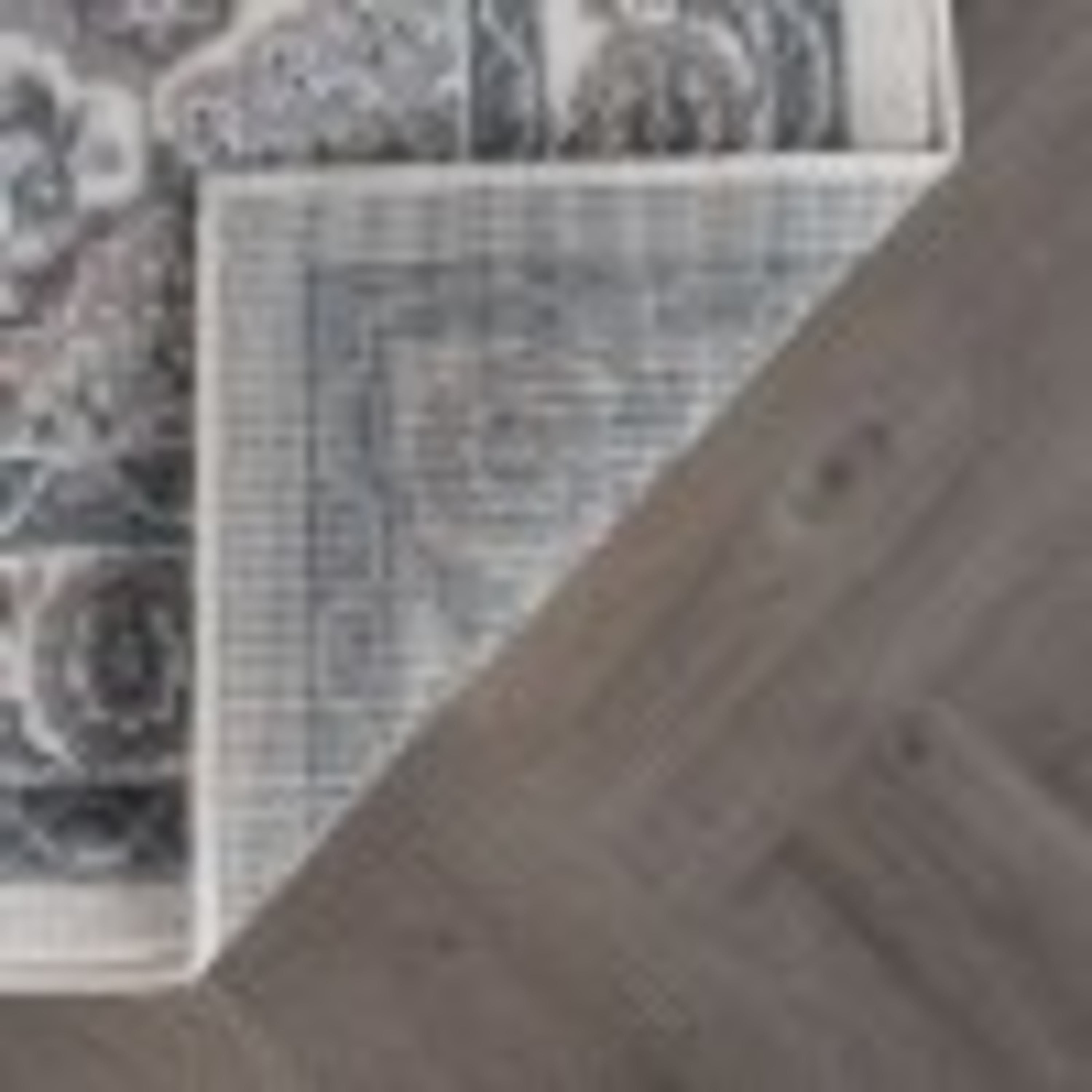 Hampton Traditional 5' x 7' Cream and Gray Polypropylene Indoor Area Rug
