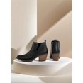 thumbnail image 5 of Women's Lightweight Pointed Toe Chunky Ankle Boots, Fall/Winter Fashion Slip-Resistant Pu Leather Elegant Classic American Style Short Boots, 5 of 5