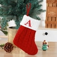 thumbnail image 2 of Mini Red Knit Stocking, Initial Monogram Embroidered Christmas Stocking, Family Fireplace Hanging Ornament Xmas Holiday Decor, A, 2 of 3