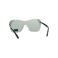 thumbnail image 4 of Womens Rhinestone Panel Shield Oversize Butterfly Fashion Sunglasses Black Grey, 4 of 4