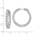 thumbnail image 2 of Sterling Silver Rhodium-plated CZ In and Out Hinged Hoop Earrings QE7975, 2 of 2