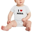 thumbnail image 2 of I Heart Mesa Love Funny Cute Baby Jumpsuits Newborn Clothes (White, 0-3 Months), 2 of 5