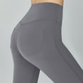 thumbnail image 7 of Flare Yoga Leggings for Women Slimming Casual High Waist Bell Bottom Pants with Pocket Butt Lifting Shaping Everyday Tights, Gray, M, 7 of 7