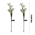 thumbnail image 2 of Djunllk 2 Pcs Solar Lights Outdoor - Beautiful Lifelike Lilies Artificial Flowers, Auto On/Off Waterproof Versatile Reusable Night Light for Outside, Mother's Day Gifts, 2 of 6