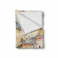 thumbnail image 2 of Urban Soft Flannel Fleece Throw Blanket, Watercolor Painting of a City Street with Buildings and Cars Soft Display, Cozy Plush for Indoor and Outdoor Use, 50" x 60", Multicolor, by Ambesonne, 2 of 6